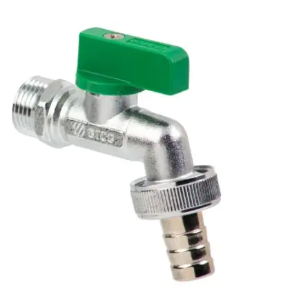 Arco 00460 Arco Garden Nano dubbeldienstbolkraan met hendel (groen) MM 1/2 x 1/2 - vernikkeld - Anti-Kalk - met tuinslangkoppeling