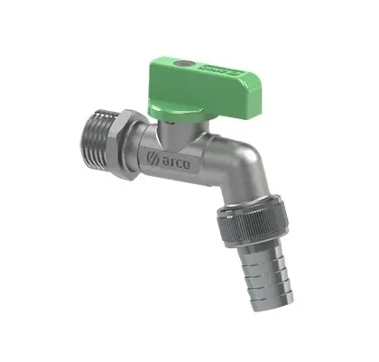 Arco 00462 Arco Garden Nano dubbeldienstbolkraan met hendel (groen) MM 1/2 x 3/4 - vernikkeld - Anti-Kalk - met tuinslangkoppeling