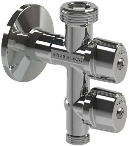 Arco COMB9MAC Arco Combi dubbele wasmachinebolkraan met terugslagklep MMM 1/2 x 3/4 x 3/8 - chroom - Belgaqua gekeurd - Anti-kalk