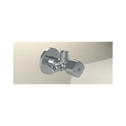 Arco A-80 Twin dubbele hoekstopbolkraan MMM 1/2 x 3/8 x 3/8 - chroom - Anti-kalk CQ4102