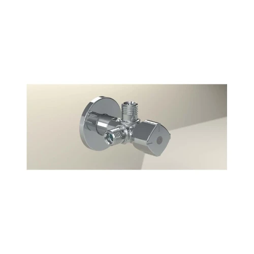 Arco CQ4103 Arco A-80 Twin dubbele hoekstopbolkraan MMM 1/2 x 3/8 x 3/8 - chroom - Belgaqua gekeurd - Anti-kalk