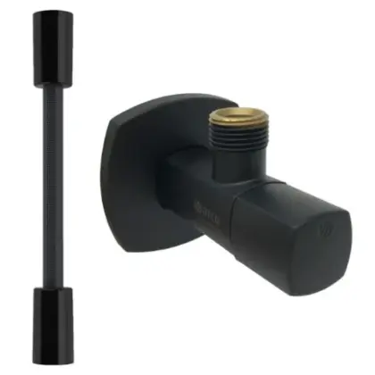 Arco FVL010 Arco A-80 Lipstick pack (hoekstopbolkraan MM 1/2 x 3/8 - flexibel 400 mm) - zwart mat