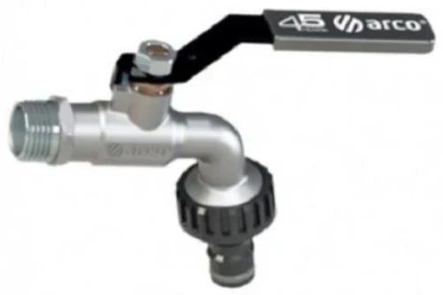 Arco Garden dubbeldienstbolkraan met hendel (zwart) MM 1/2 x 3/4 - vernikkeld - met Quick tuinslangkoppeling PG413