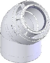 Atag 0RB12C4A0 Atag Duopass concentrisch PP/staal bocht 45° MF 80/125 mm