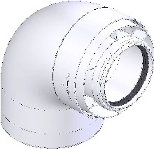 Atag 0RB12C9A0 Atag Duopass concentrisch PP/staal bocht 90° MF 80/125 mm