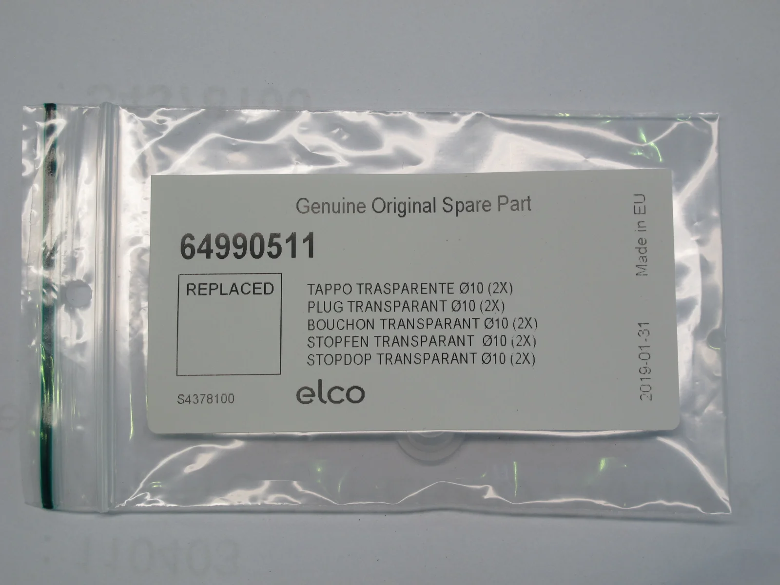 Atag Stopdop transparant d10 atag 64990511