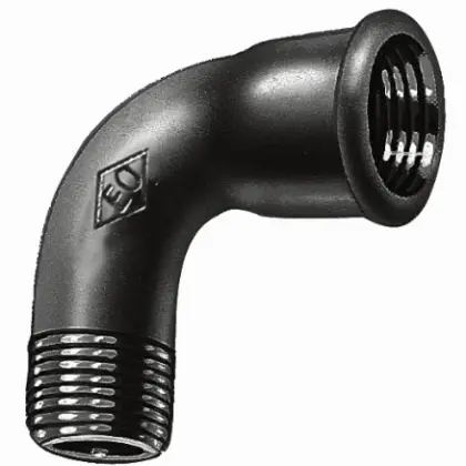 Atusa E0010000062 Atusa Zwart 001 bocht 90° MF 4/4 x 4/4