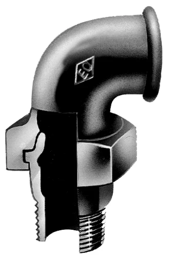 Atusa Zwart 098 3-delige haakse koppeling conisch dichtend MF 4/4 x 4/4 E0980000062