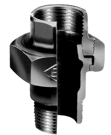 Atusa Zwart 341 3-delige rechte koppeling conisch dichtend MF 3/4 x 3/4 E3410000052