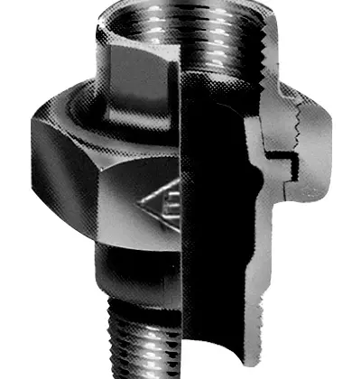 Atusa E3410000072 Atusa Zwart 341 3-delige rechte koppeling conisch dichtend MF 5/4 x 5/4