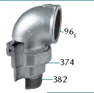 Atusa Galva 098 3-delige haakse koppeling conisch dichtend MF 1/2 x 1/2 F0980100042