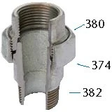Atusa F3410100112 Atusa Galva 341 3-delige rechte koppeling conisch dichtend MF 3 x 3