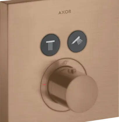 Axor 36715310 Axor Showerselect afwerkset voor inbouwthermostaat voor 2 systemen - Square 170 x 170 mm - brushed red gold