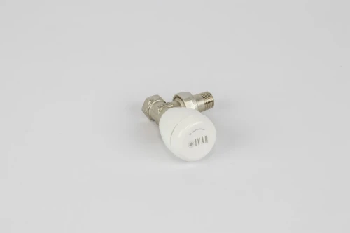 Begetube handbediende haakse radiatorkraan 3/8 x 3/8 - vast handwiel 130024025