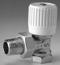 Begetube handbediende haakse radiatorkraan 1/2 x 1/2 - vast handwiel 130044026