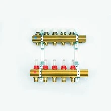 Begetube UFH messing collectorset vloerverwarming met ingebouwde debietmeters en regelkranen 4/4 - 10 x M24 - ophangbeugels 250 mm - met vul- en aflaatkranen 211105910