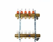 Begetube UFH messing collectorset vloerverwarming met ingebouwde debietmeters en regelkranen 5/4 - 11 x M24 - ophangbeugels 250 mm - met vul- en aflaatkranen 211125911
