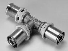 Begetube 328565666 Begetube B-Press messing verloop T-stuk FFF 32 x 26 x 26 mm