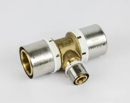 Begetube 328668787 Begetube B-Press messing verloop T-stuk FFF 63 x 32 x 63 mm