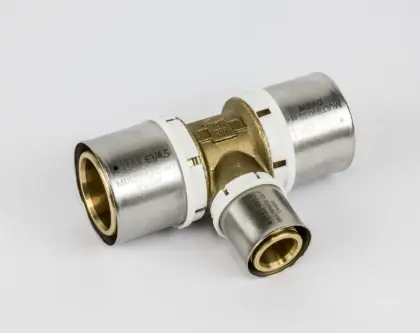 Begetube 328778787 Begetube B-Press messing verloop T-stuk FFF 63 x 40 x 63 mm