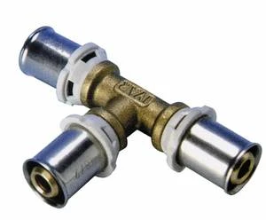Begetube 328848787 Begetube B-Press messing verloop T-stuk FFF 63 x 50 x 63 mm