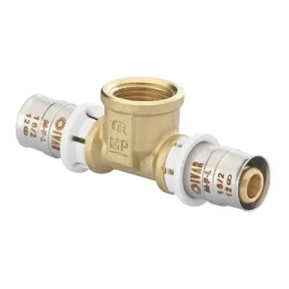 Begetube 332263535 Begetube MPL messing verloop T-stuk met binnendraad FFF 20 x 1/2 F x 20 mm