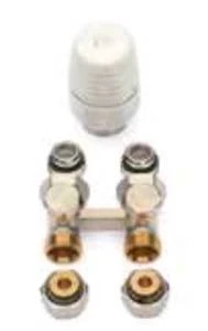 Begetube 692000003 Begetube radiatoraansluitset 3 met H-stuk voor vloeraansluiting