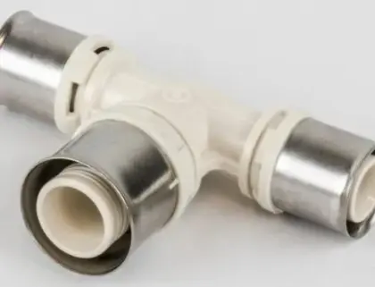 Begetube 88620360 Begetube (88620360) PPSU kunststof pers verloop T-stuk 90° FFF 20 x 26 x 20 mm