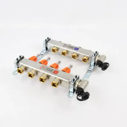 Begetube Collector voor vloerverwarming inox Begetube 1" + 4 x 3/4" met ontluchting
