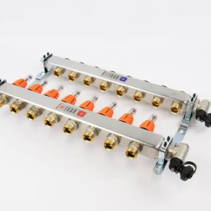 Begetube Collector voor vloerverwarming inox Begetube 1" + 8 x 3/4" met ontluchting