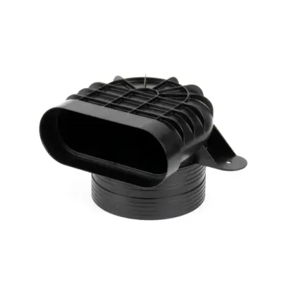 Begetube Haaks ventielaansluitstuk Oval Duct naar DN125 kort model 010080000