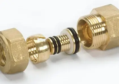 Begetube Knelovergangsstuk messing losse insteekhuls voor Alpex 16/2mm x 1/2" F verwarming Begetube 301012618