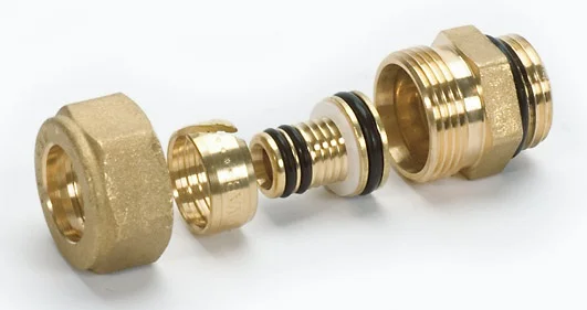 Begetube Knelovergangsstuk messing losse insteekhuls voor Alpex 16/2mm x 3/4" M verwarming Begetube 304010718