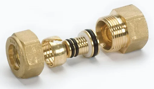 Begetube Knelovergangsstuk messing losse insteekhuls voor Alpex 20/2mm x 3/4" F verwarming Begetube 304012835