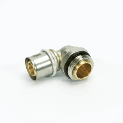 Begetube Persovergangsknie messing 26/3mm x 1" union koppeling 90° (drink)water Begetube Alpex 318014456