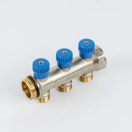 Begetube Verdeler voor CV messing Begetube 1" + 3 x 1" blauw 225101203