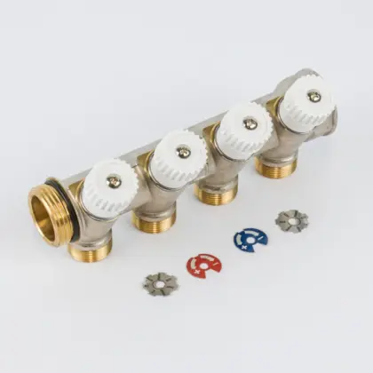 Begetube Verdeler voor CV messing Begetube 1" + 4 x 1" wit 224101904