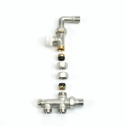 Begetube Driewegset Begetube geschikt voor éénpijpssysteem vloeraansluiting thermostatisch 110120052