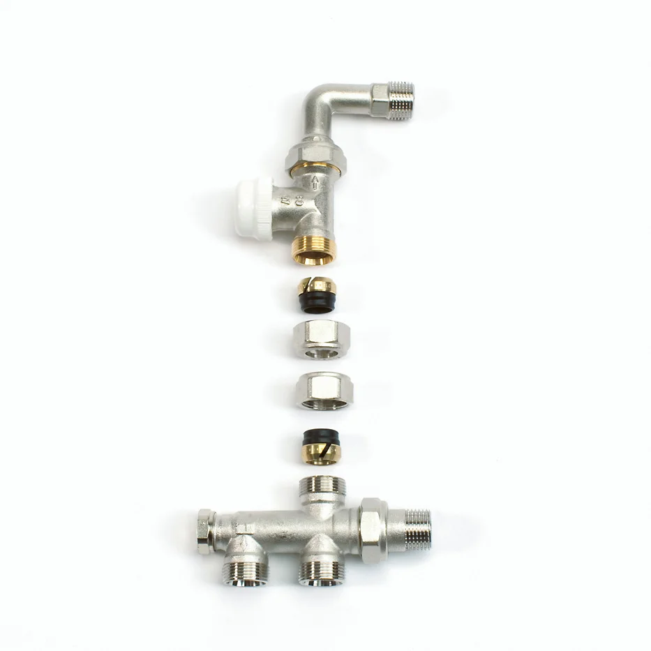 Begetube Driewegset Begetube geschikt voor éénpijpssysteem vloeraansluiting thermostatisch 110120052