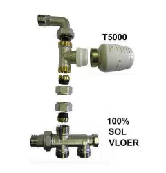 Begetube Driewegset Begetube geschikt voor éénpijpssysteem wandaansluiting thermostatisch 110226052