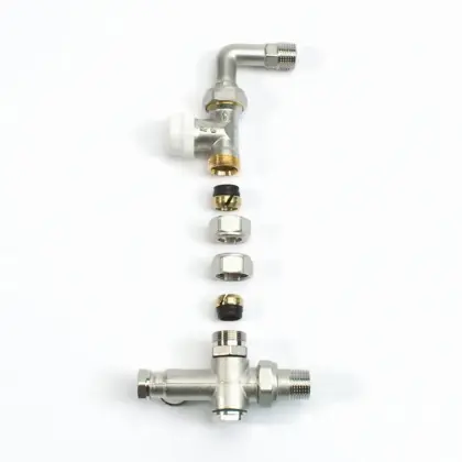 Begetube Driewegset Begetube geschikt voor éénpijpssysteem wandaansluiting thermostatisch 110230052