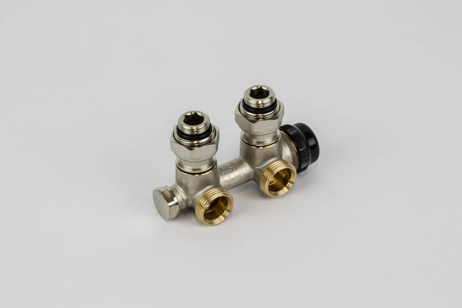 Begetube H-onderblok Begetube 3/4" ek 1/2" haaks tweepijp 162053055