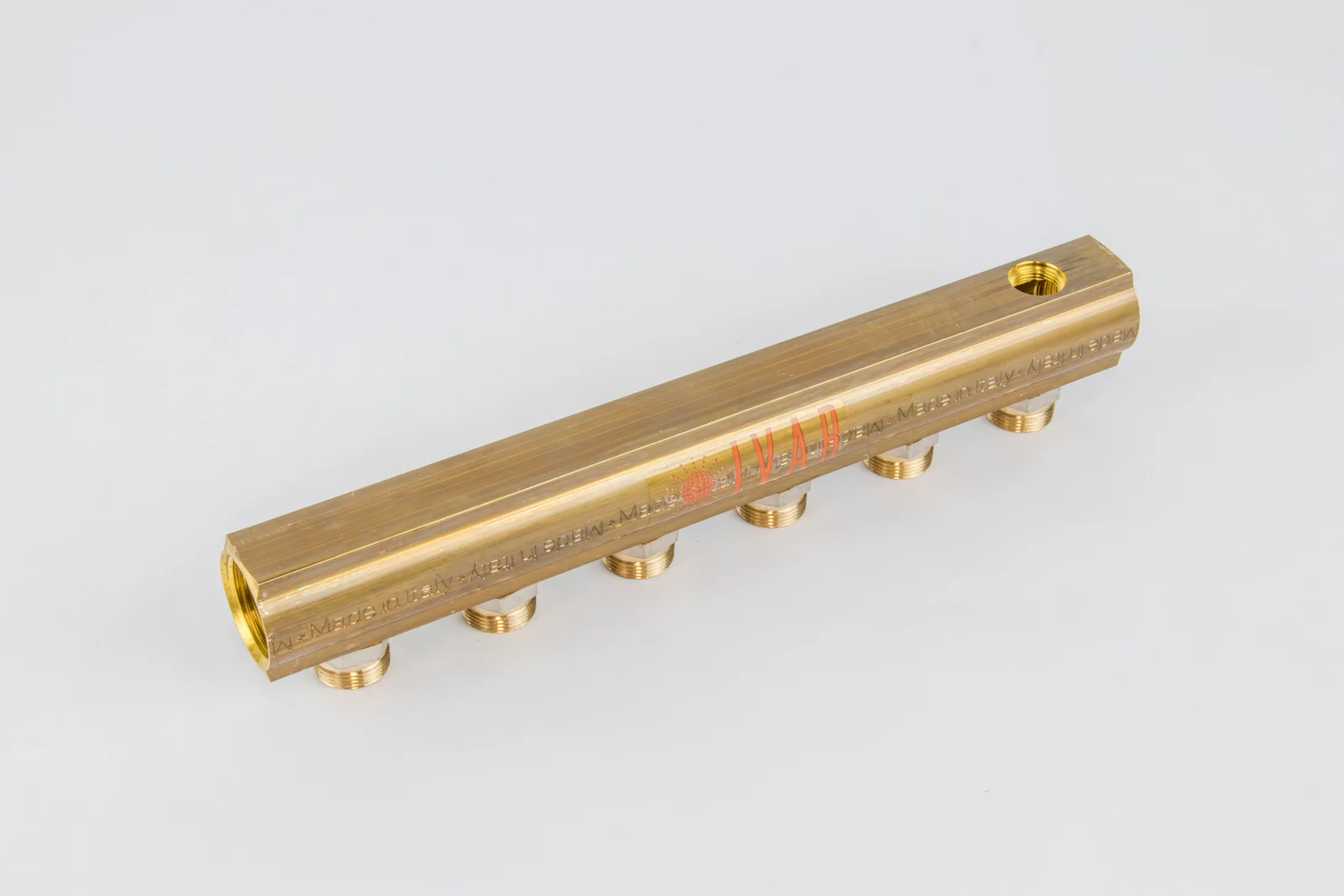 Begetube Verdeler voor CV messing Begetube 1" + 6 x M24 met ontluchting