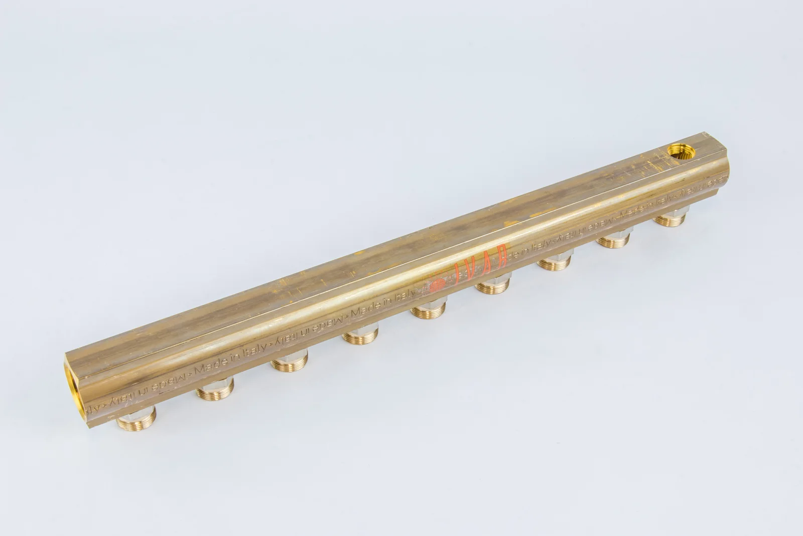 Begetube Verdeler voor CV messing Begetube 1" + 9 x M24 met ontluchting