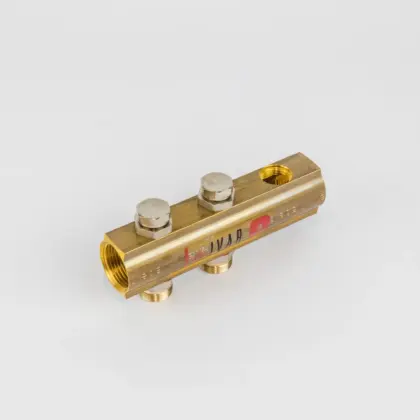 Begetube Verdeler voor CV messing Begetube 1" + 2 x M24 met ontluchting
