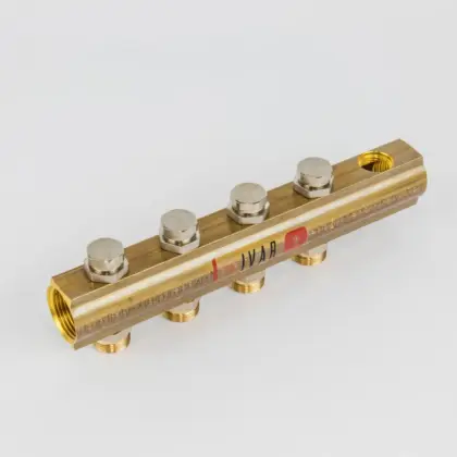 Begetube Verdeler voor CV messing Begetube 1" + 4 x M24 met ontluchting
