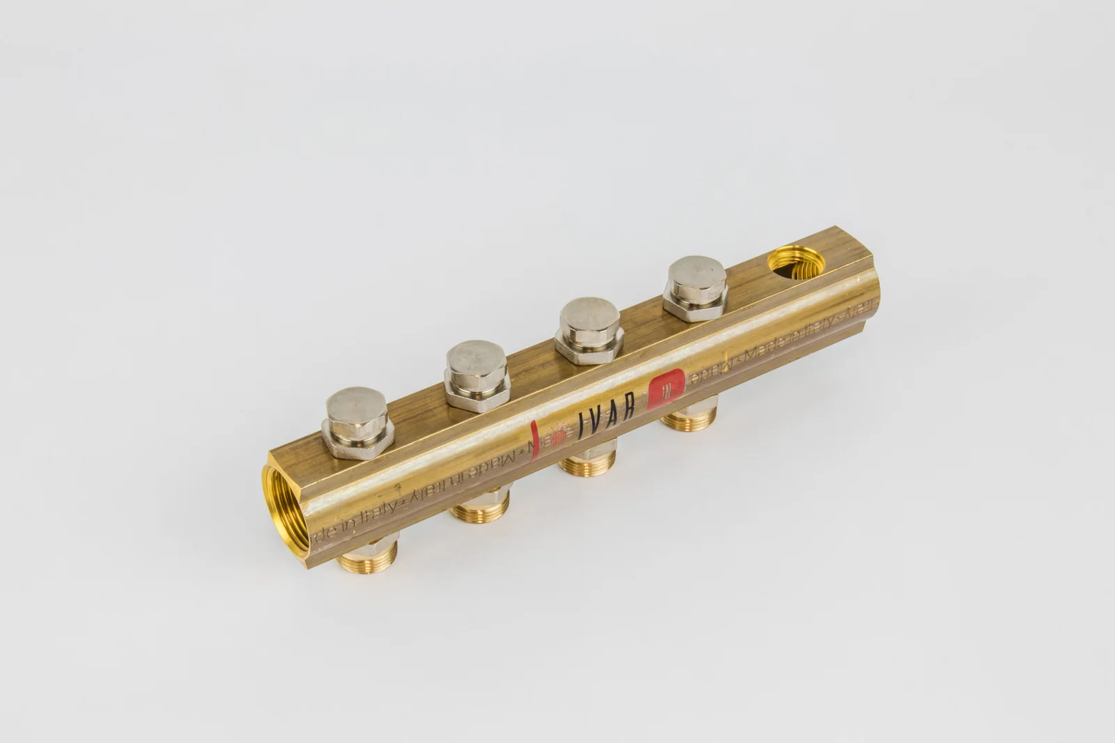 Begetube Verdeler voor CV messing Begetube 1" + 4 x M24 met ontluchting