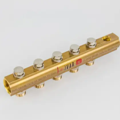 Begetube Verdeler voor CV messing Begetube 1" + 5 x M24 met ontluchting