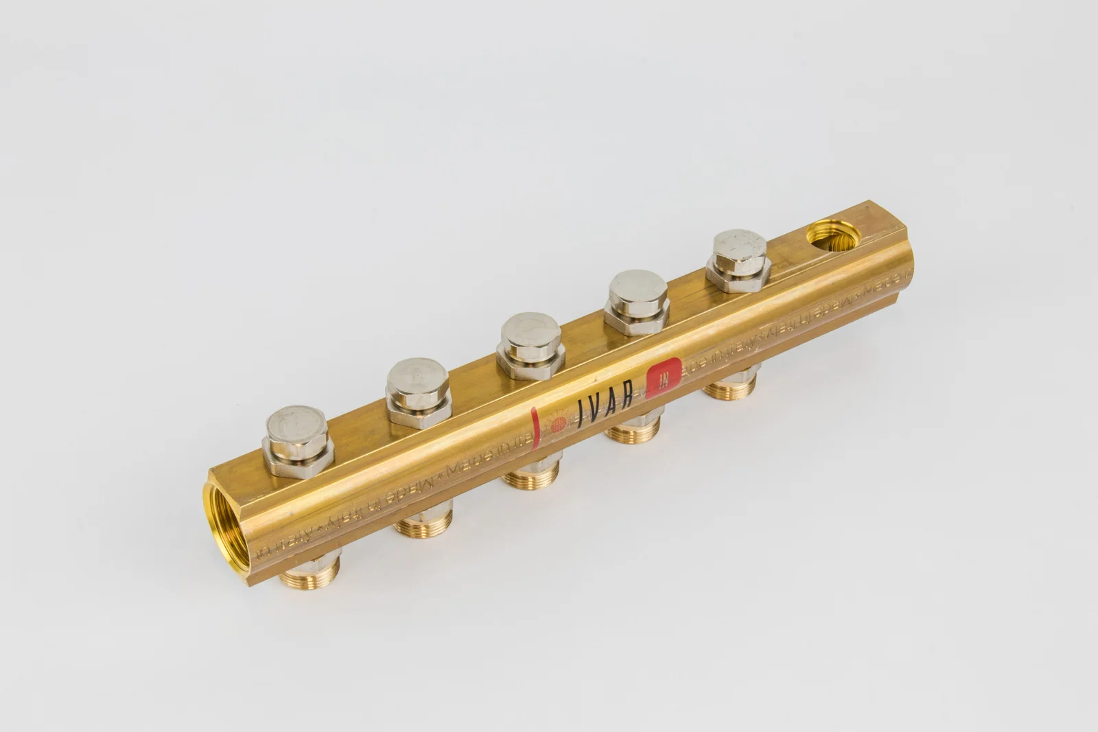 Begetube Verdeler voor CV messing Begetube 1" + 5 x M24 met ontluchting