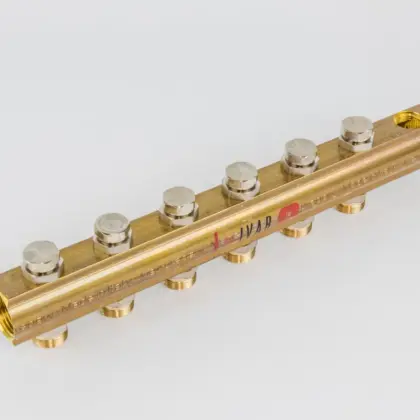 Begetube Verdeler voor CV messing Begetube 1" + 6 x M24 met ontluchting